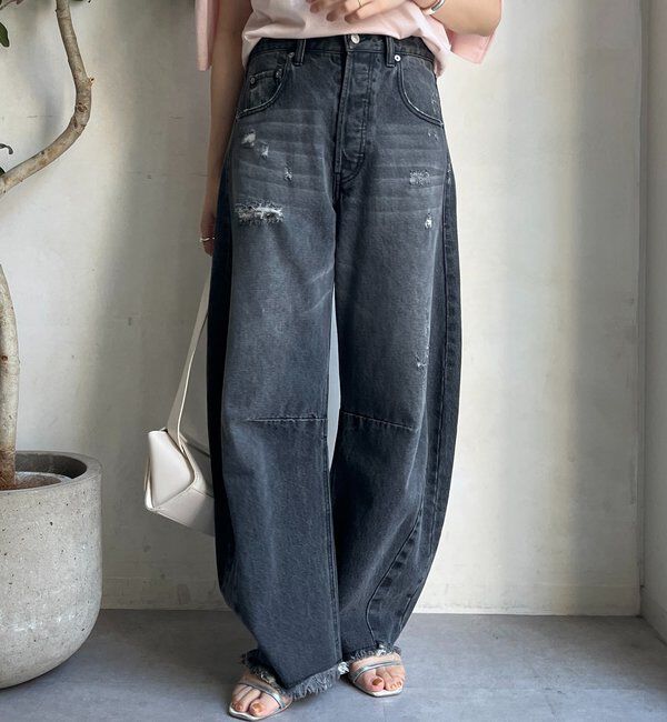  「【ベストセラーアイテム】ダメージカーブデニム」|デニム|