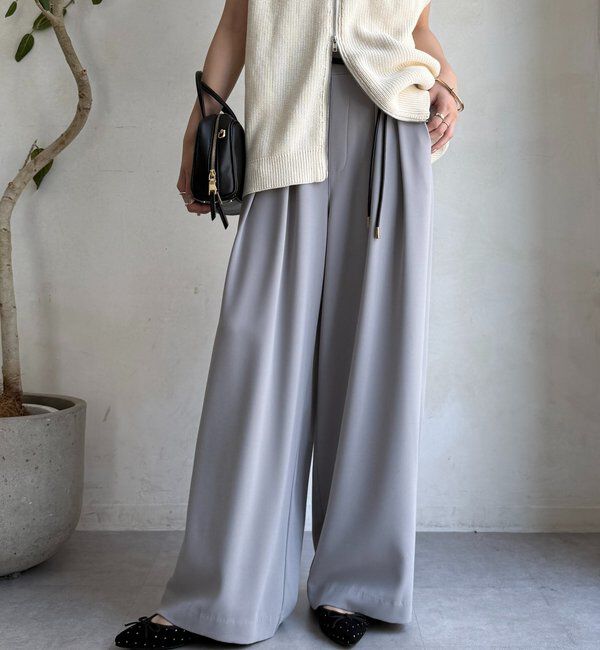  「【累計販売数3万枚突破/21色4サイズ展開！】タックワイドパンツ」|チノ|