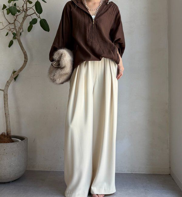  「【累計販売数3万枚突破/21色4サイズ展開！】タックワイドパンツ」|チノ|