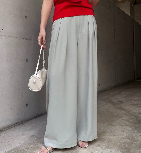  「【累計販売数3万枚突破/21色4サイズ展開！】タックワイドパンツ」|チノ|