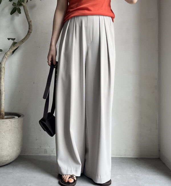  「【累計販売数3万枚突破/21色4サイズ展開！】タックワイドパンツ」|チノ|