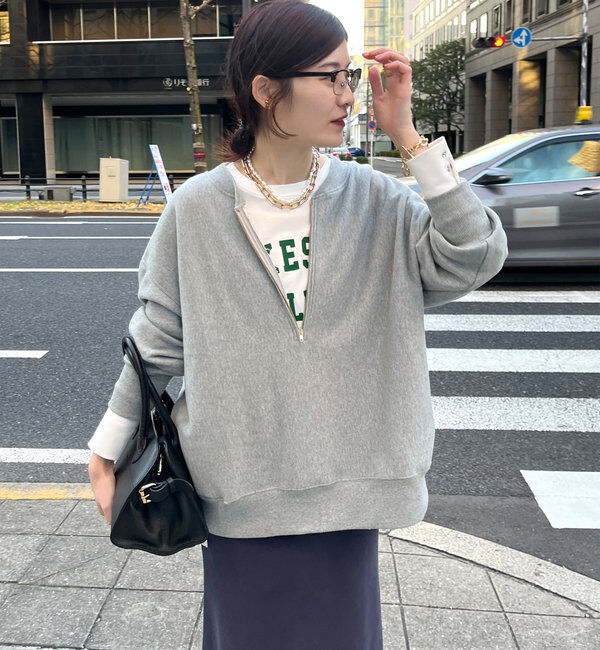  「【新色追加】【インフルエンサー OKOCHI企画】ハーフジップスウェット」|Tシャツ・カットソー|