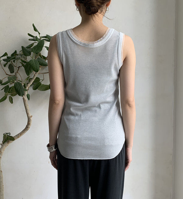  「ラメリブチュールタンク」|Tシャツ・カットソー|