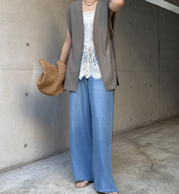  「【新色追加】スカラレースキャミ」|シャツ・ブラウス|