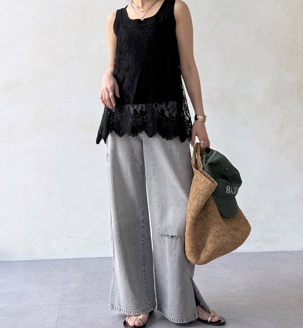  「【新色追加】スカラレースキャミ」|シャツ・ブラウス|