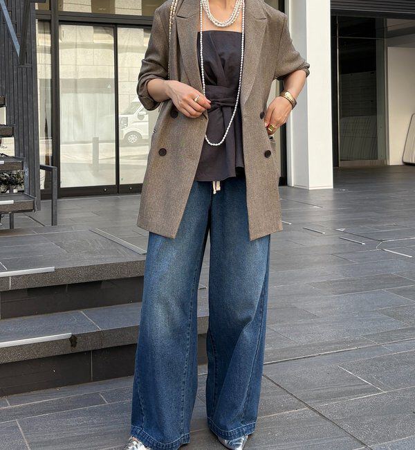  「デニムワイドイージーパンツ」|デニム|