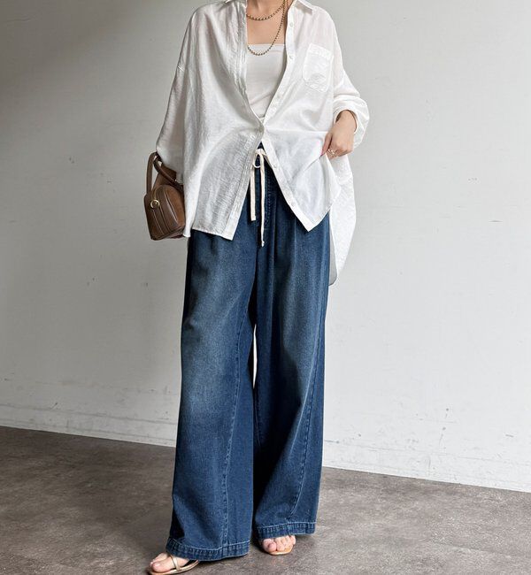  「デニムワイドイージーパンツ」|デニム|