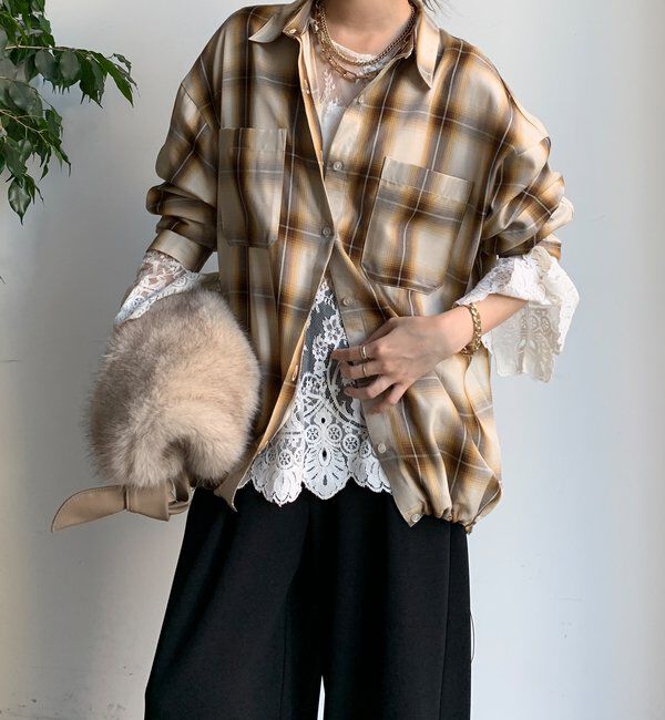  「オンブレチェックドロストシャツ」|シャツ・ブラウス|