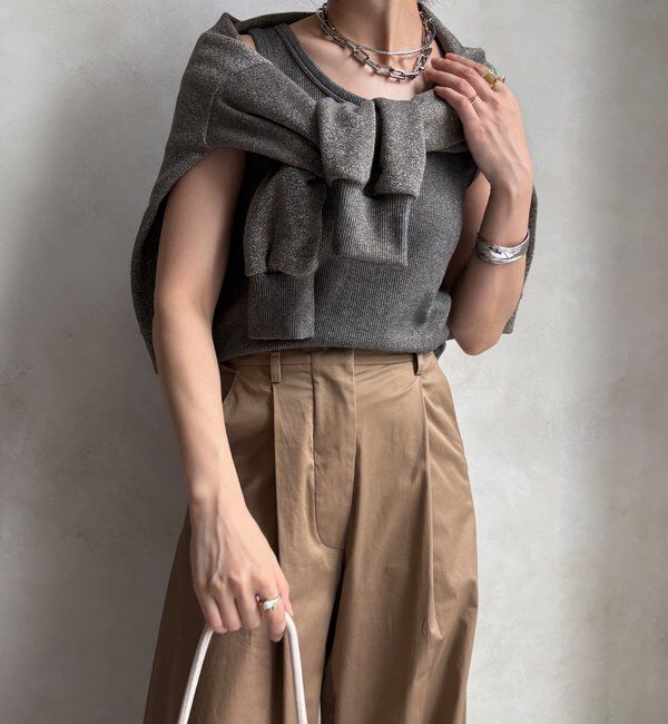  「【新色追加/インフルエンサーSAKURA企画】ラメスウェットタンクセット」|Tシャツ・カットソー|