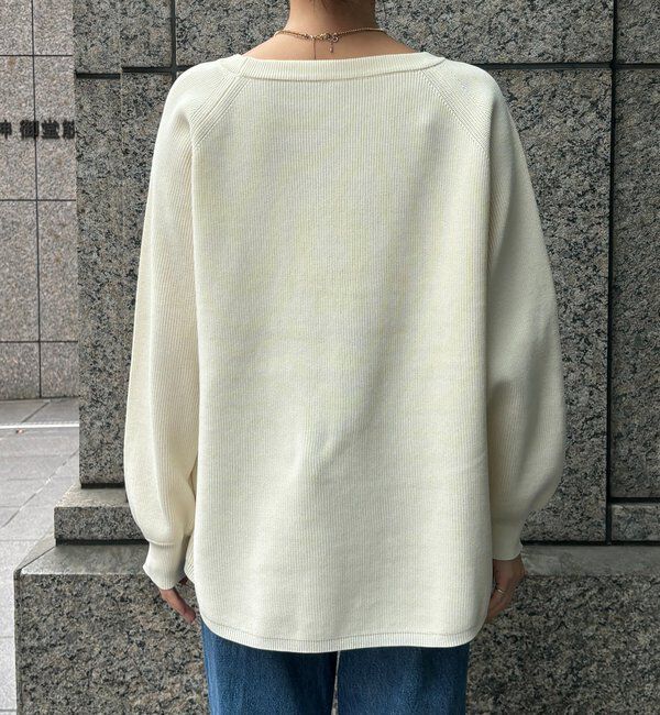  「ストレッチヤーン片畦ポンチョニット」|ニット・セーター|