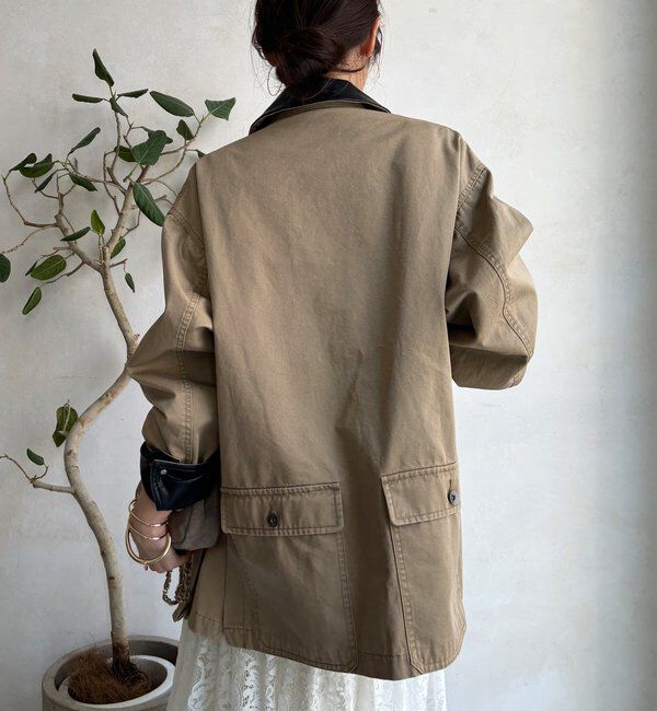  「レザーカラーカバーオールジャケット」|ブルゾン・スタジャン|