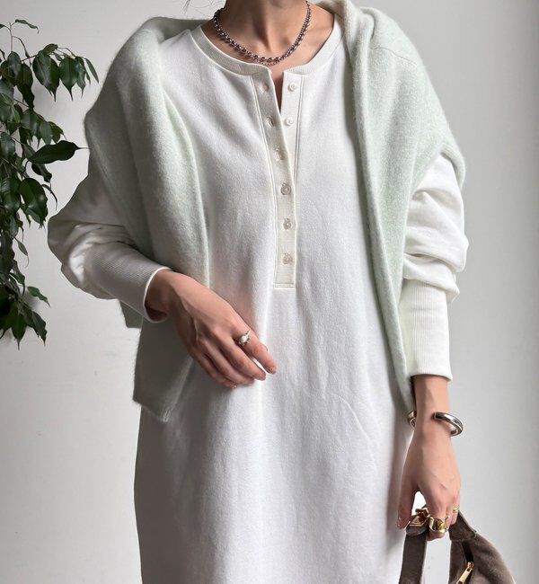  「裏毛裏起毛ヘンリーネックワンピース」|ワンピース|