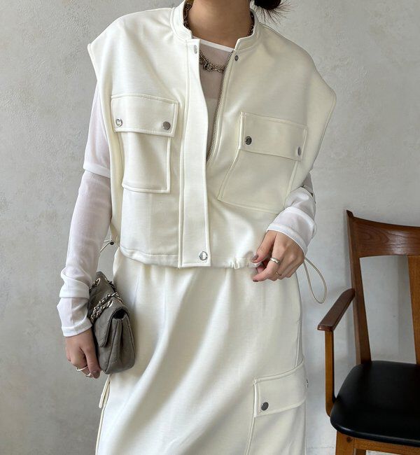  「【WEB限定】ショートベスト&times;カーゴスカートセット」|スーツ|