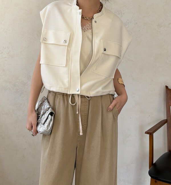  「【WEB限定】ショートベスト&times;カーゴスカートセット」|スーツ|