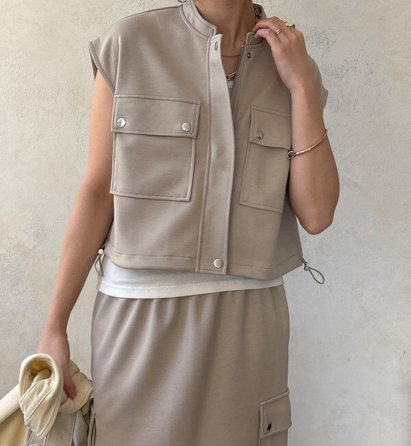 「【WEB限定】ショートベスト&times;カーゴスカートセット」|スーツ|