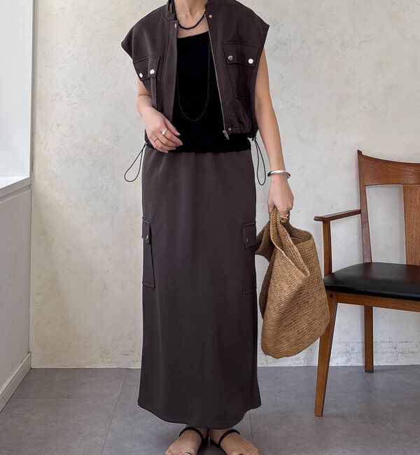  「【WEB限定】ショートベスト&times;カーゴスカートセット」|スーツ|