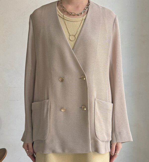  「メッシュノーカラーバックリボンジャケット」|テーラードジャケット|