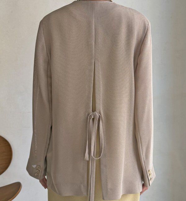  「メッシュノーカラーバックリボンジャケット」|テーラードジャケット|