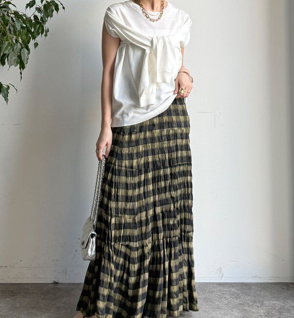  「チェックワッシャースカート」|スカート|