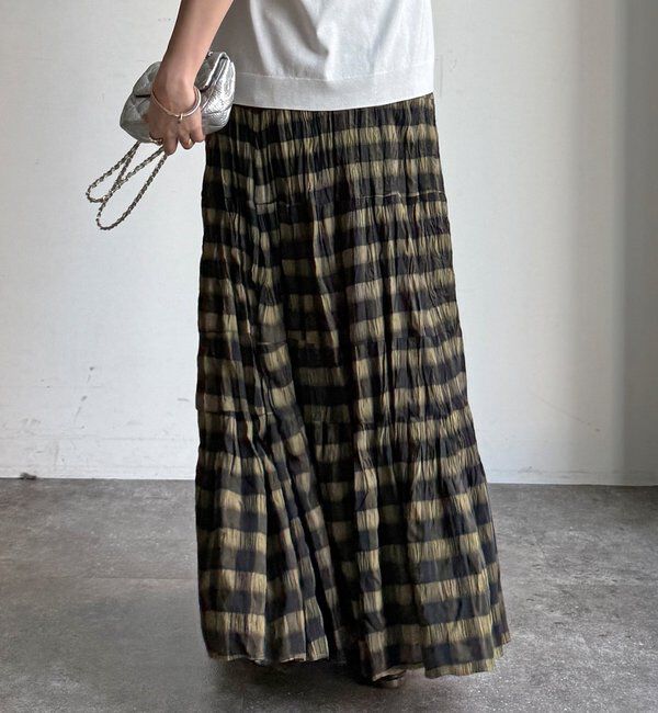  「チェックワッシャースカート」|スカート|