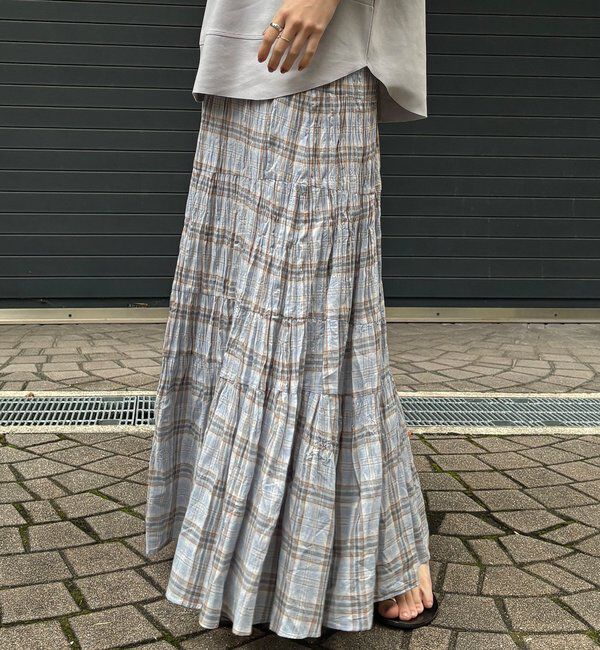  「チェックワッシャースカート」|スカート|