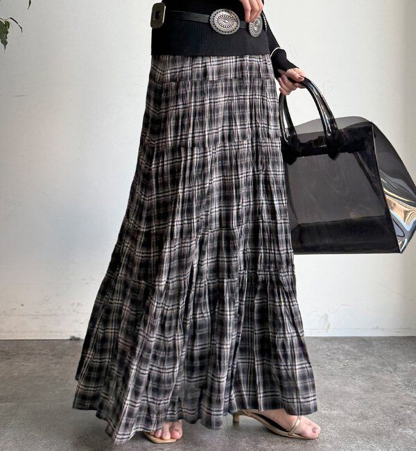  「チェックワッシャースカート」|スカート|