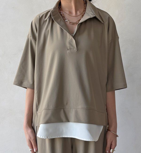  「【WEB限定】6分袖スキッパーシャツ＋ワイドパンツ」|スーツ|