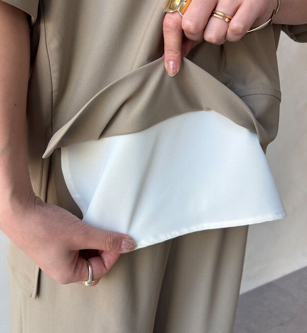  「【WEB限定】6分袖スキッパーシャツ＋ワイドパンツ」|スーツ|