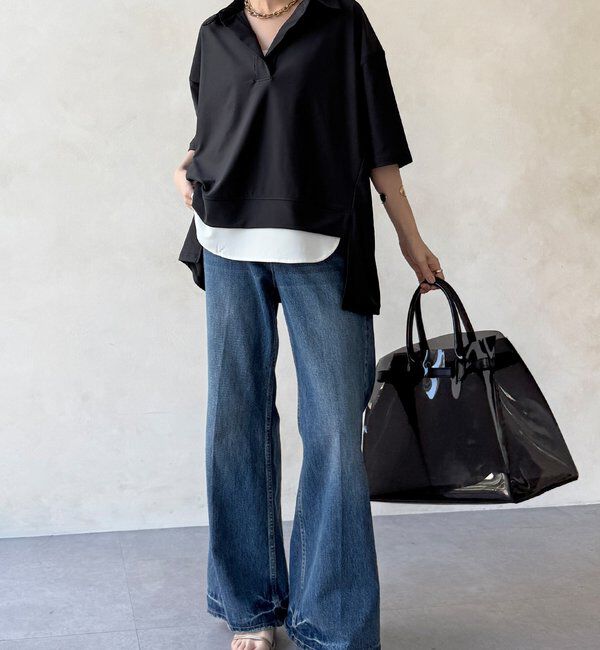  「【WEB限定】6分袖スキッパーシャツ＋ワイドパンツ」|スーツ|