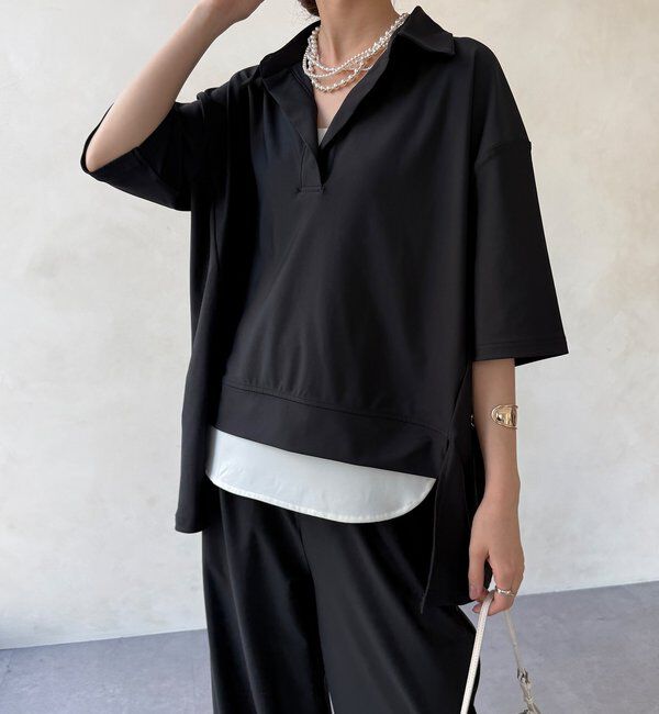  「【WEB限定】6分袖スキッパーシャツ＋ワイドパンツ」|スーツ|