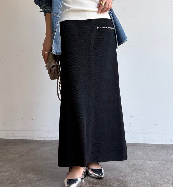  「【セットアップ可能】ハニカムワッフル編みニットスカート」|スカート|