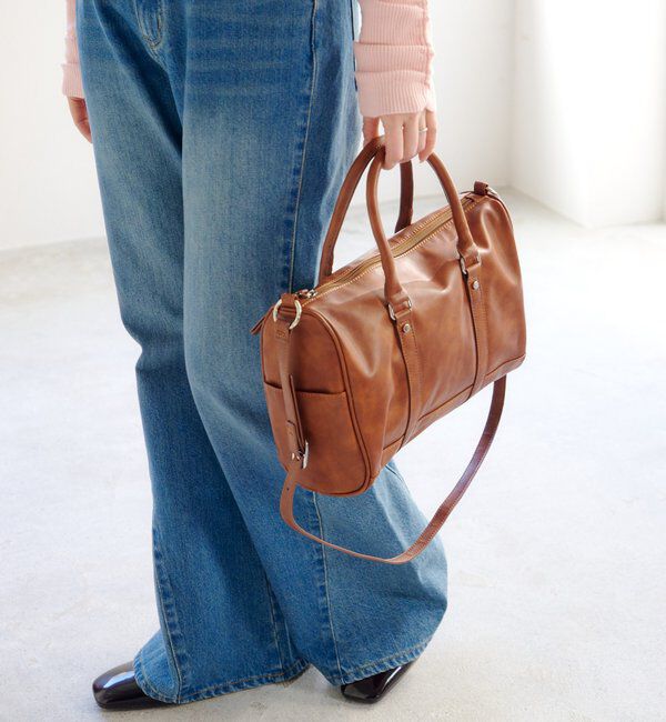  「【500mlペットボトル収納可】スタッズボストンバッグ」|ボストンバッグ|