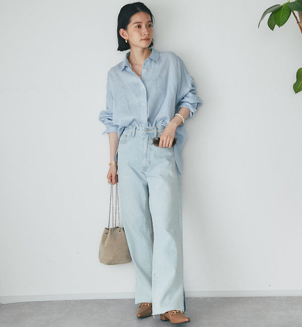  「【全骨格美脚見え！】slit DENIM」|デニム|