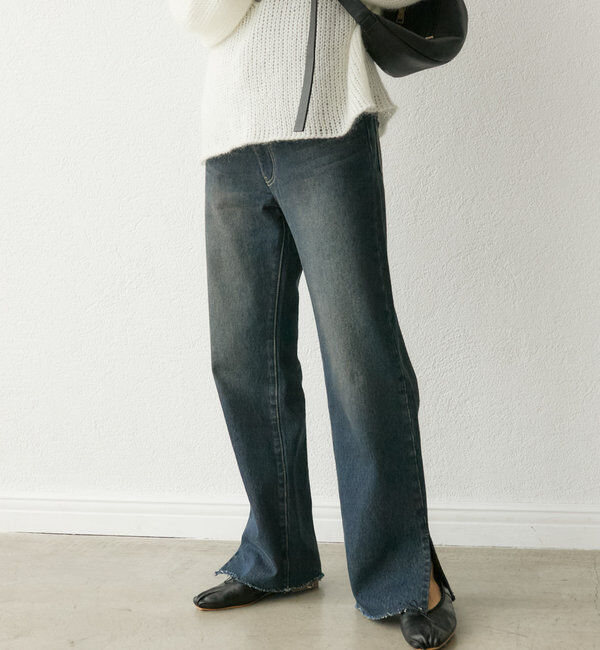  「【全骨格美脚見え！】slit DENIM」|デニム|