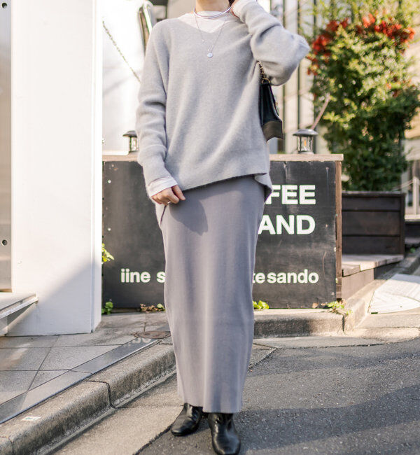  「【マイナス3kg/レビュー高評価☆】リブタイトスカート」|スカート|