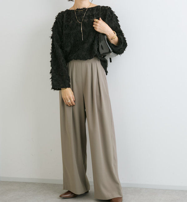  「【オケージョンにも◎】カットジャガードシアーブラウス」|シャツ・ブラウス|