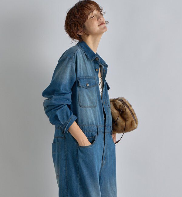  「【一枚で決まる】デニムジャンプスーツ」|ワンピース|