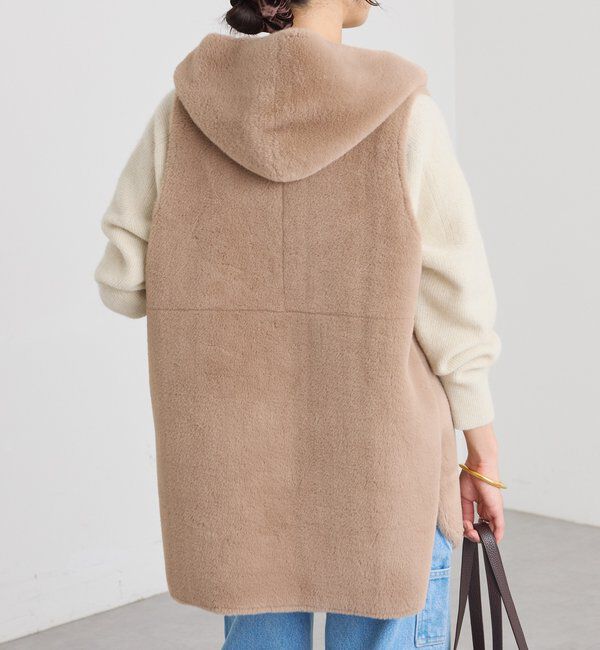  「【シーズンムード高まる】エコファーフードジレ」|ベスト・ジレ|