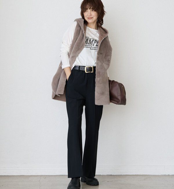  「【シーズンムード高まる】エコファーフードジレ」|ベスト・ジレ|