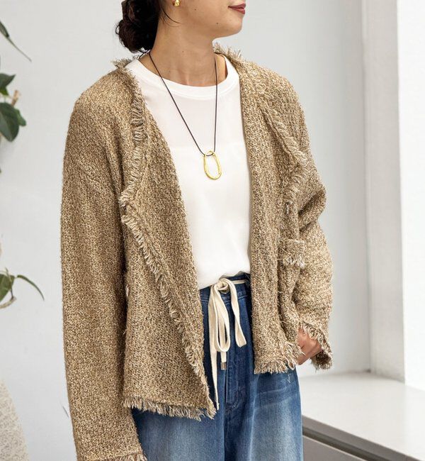  「【品のある着こなしに】リンクスツイードカーデ」|カーディガン|