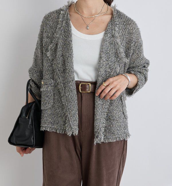  「【品のある着こなしに】リンクスツイードカーデ」|カーディガン|