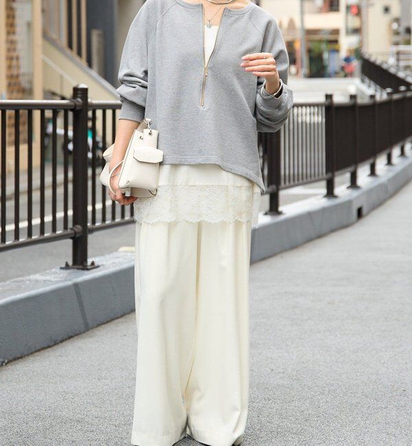  「【新色追加/抜け感◎】ハーフZIPスウェット」|Tシャツ・カットソー|