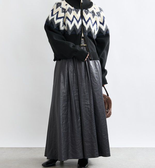  「【モダンな印象】ノルディックニットブルゾン」|カーディガン|