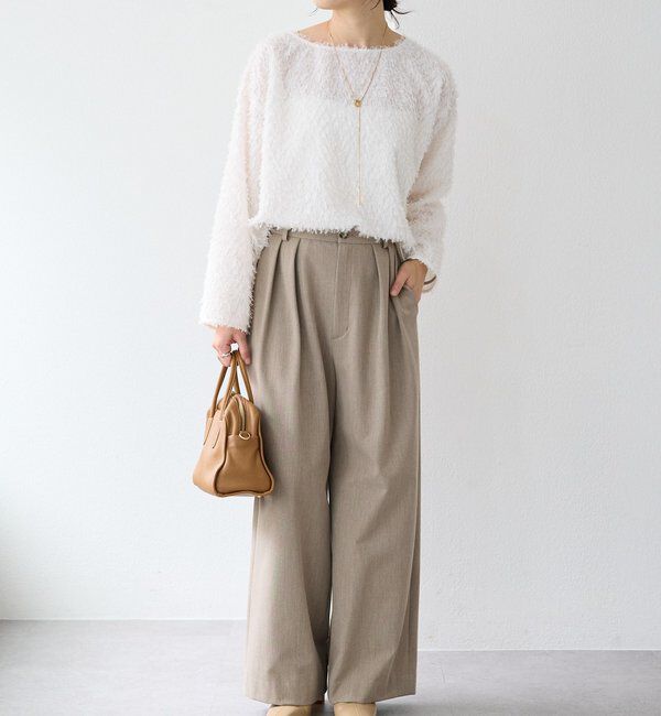  「【真冬もあたたか】裏起毛スラックスパンツ」|チノ|