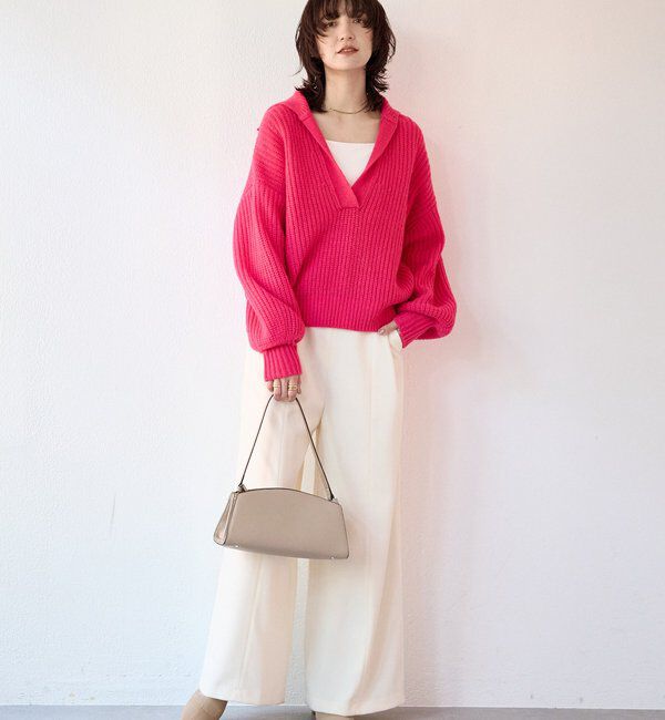  「【抜け感のある着こなしに】メランジスキッパーニット」|ニット・セーター|