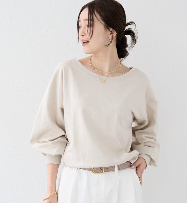  「【前後２way仕様】ボートネック2wayスウェット」|Tシャツ・カットソー|