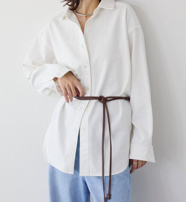  「【ウエストのアクセントに】レザーコードベルト」|ベルト|