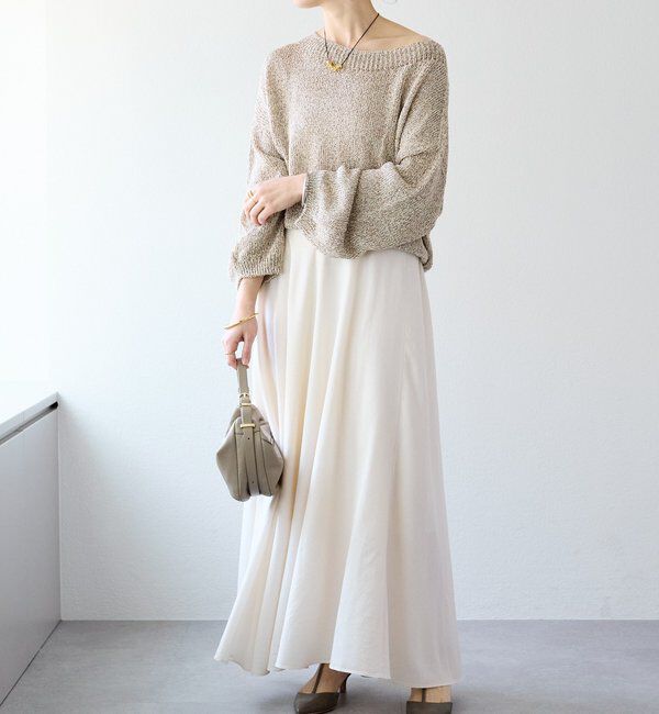  「【セットアップ可/上品な落ち感】ガーメントダイフレアバイアススカート」|スカート|