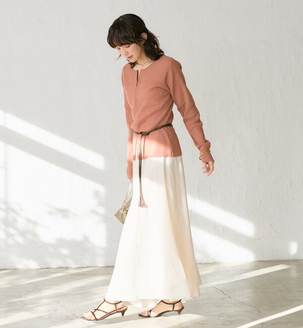  「【セットアップ可/上品な落ち感】ガーメントダイフレアバイアススカート」|スカート|