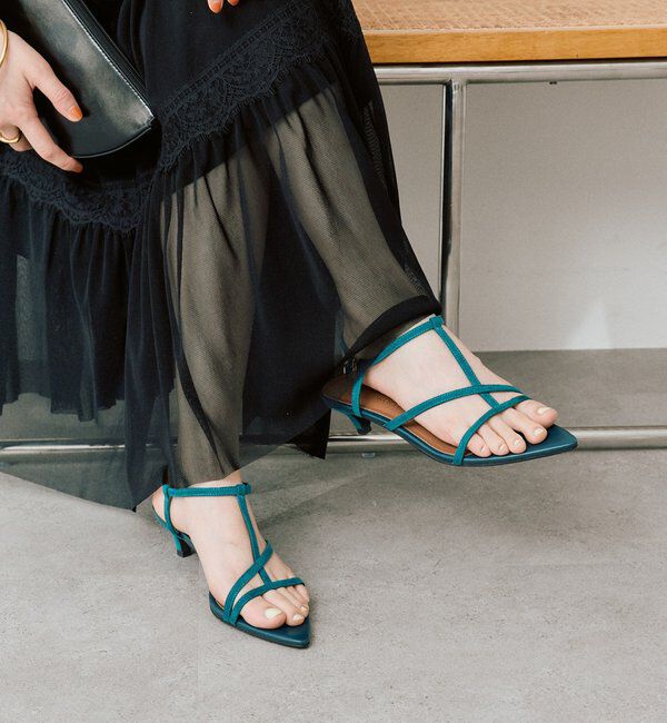  「予約【抜け感】ポインテッドラインサンダル」|サンダル|ブルー